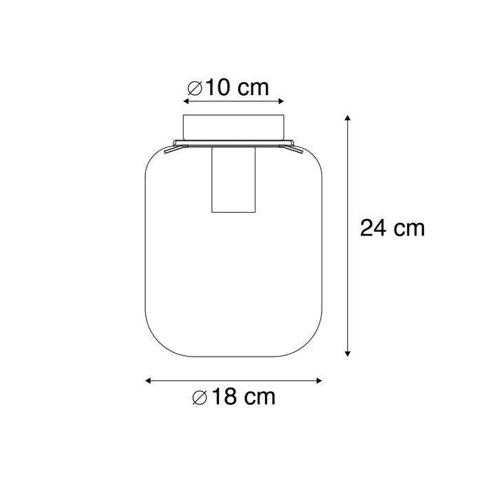 QAZQA Design plafondlamp zwart met smoke glas - Bliss