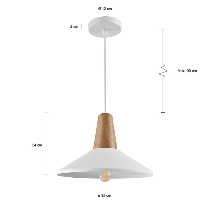 QUVIO Hanglamp rond wit - QUV5068L-WHITE