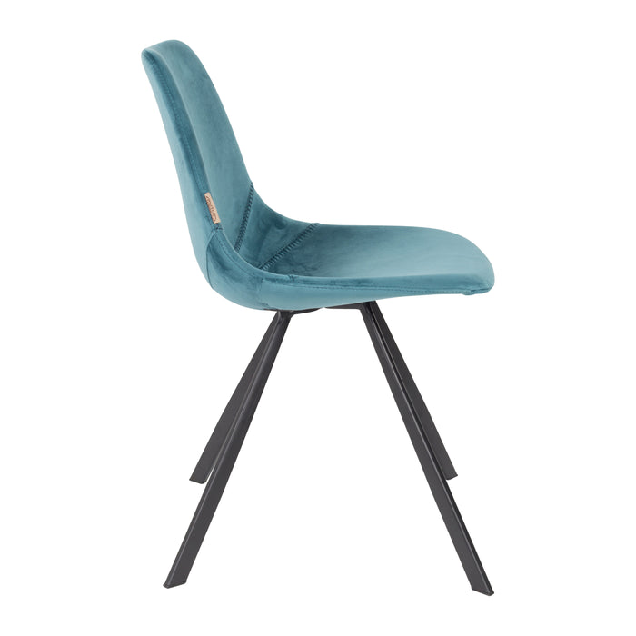 Dutchbone Franky Eetkamerstoel Velvet - Petrol