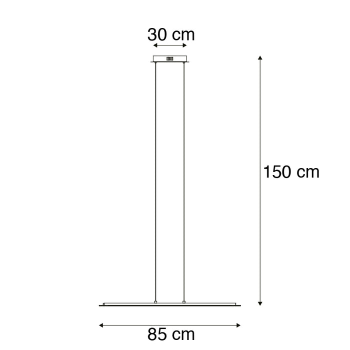 QAZQA Hanglamp staal met glasplaat incl. LED met touchdimmer -