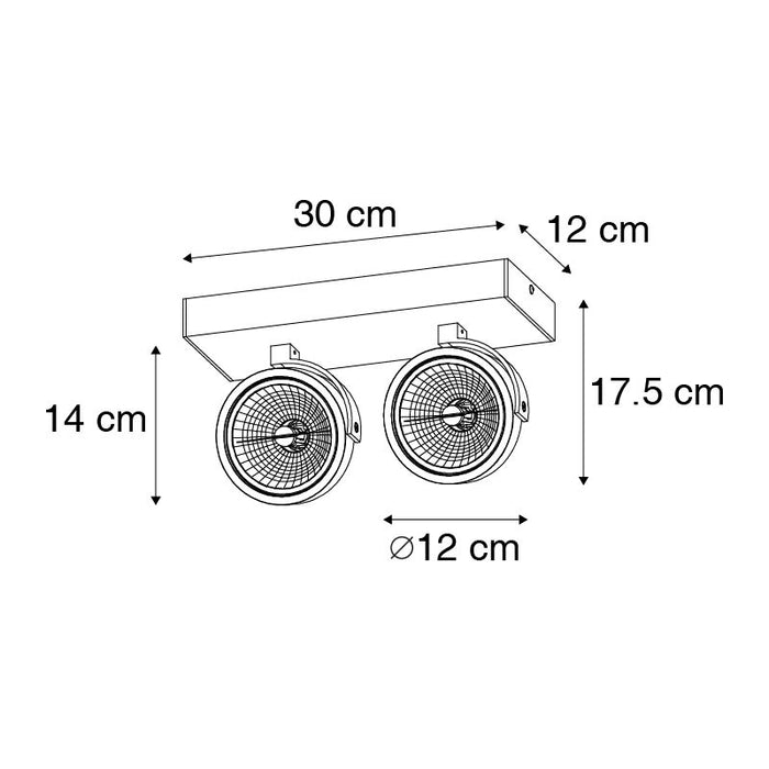 QAZQA Design spot wit verstelbaar 2-lichts - Go