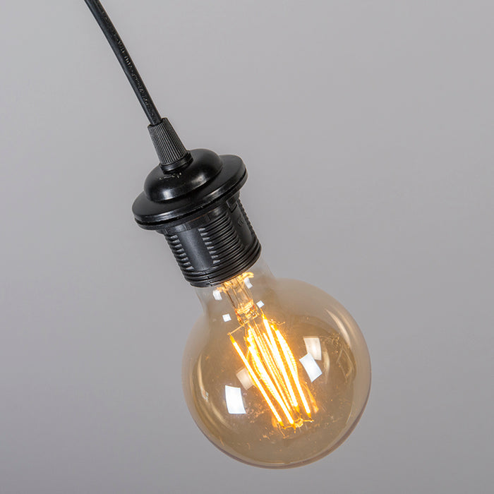 QAZQA Moderne hanglamp zwart met witte kap 45 cm - Pendel