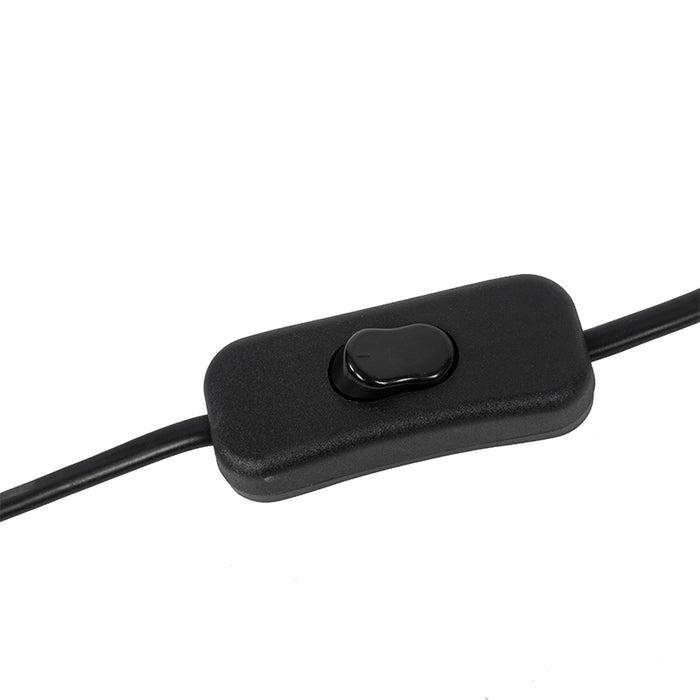 QAZQA Design tafellamp zwart met hout - Bosk