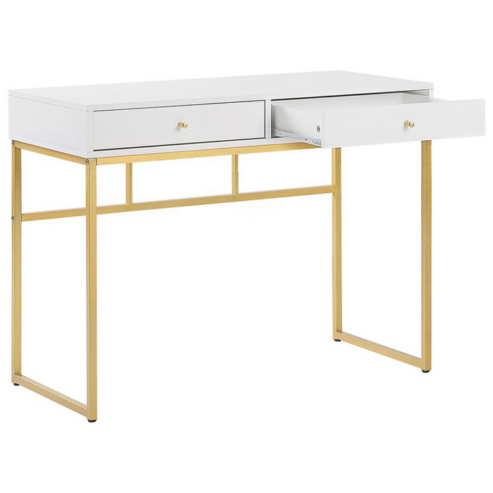 Beliani - DAPHNE - Bureau - Wit|Goud - MDF