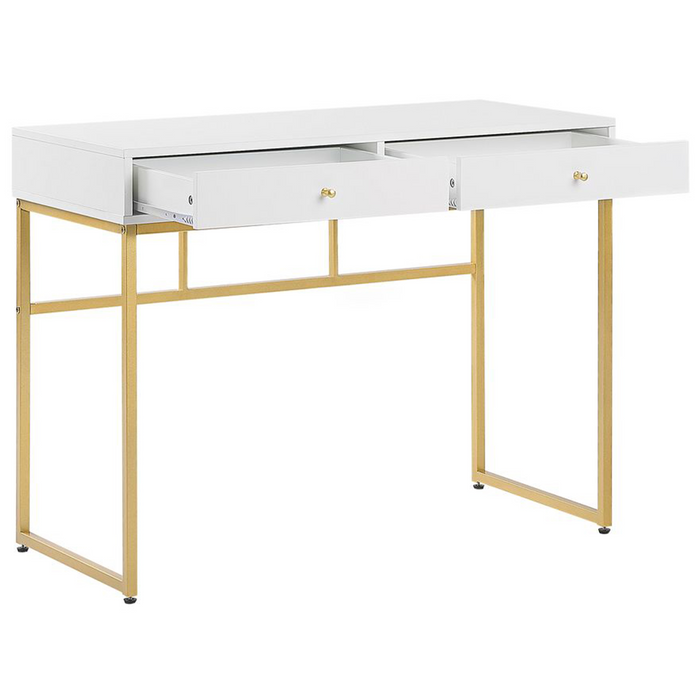 Beliani - DAPHNE - Bureau - Wit|Goud - MDF