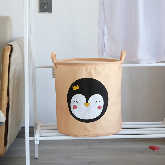 By Baboo - Opbergzak Speelgoed - Pinguin Oranje Zalm - Babykamer - C