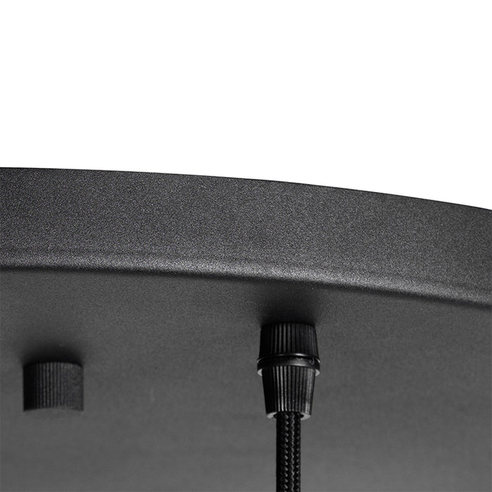 QAZQA Art deco hanglamp zwart met goud glas 7-lichts - pallon