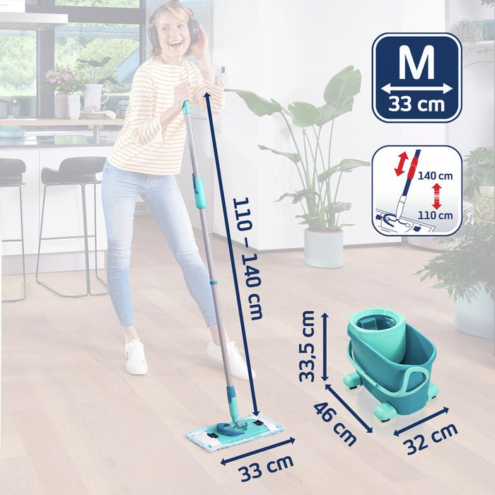 Leifheit Clean Twist Vloerwisserset M met Wieltjes