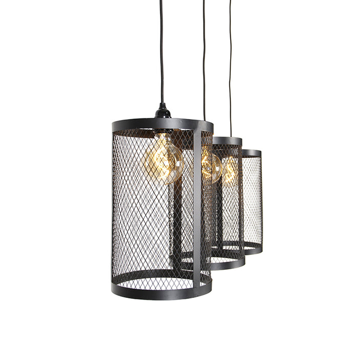 QAZQA Hanglamp cage_robusto - Bruin - Industrieel - L 100cm