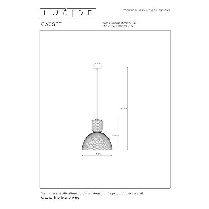 Lucide GASSET Hanglamp - Groen