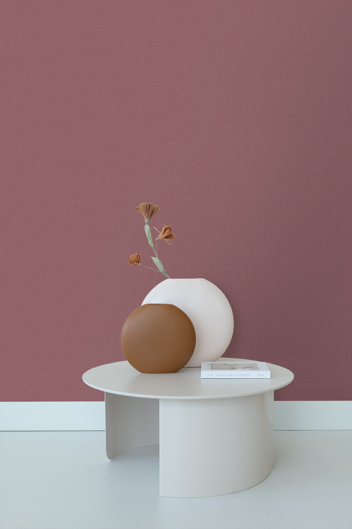 ESTAhome behang linnenstructuur bordeaux rood - 0,53 x 10,05 m - 14874