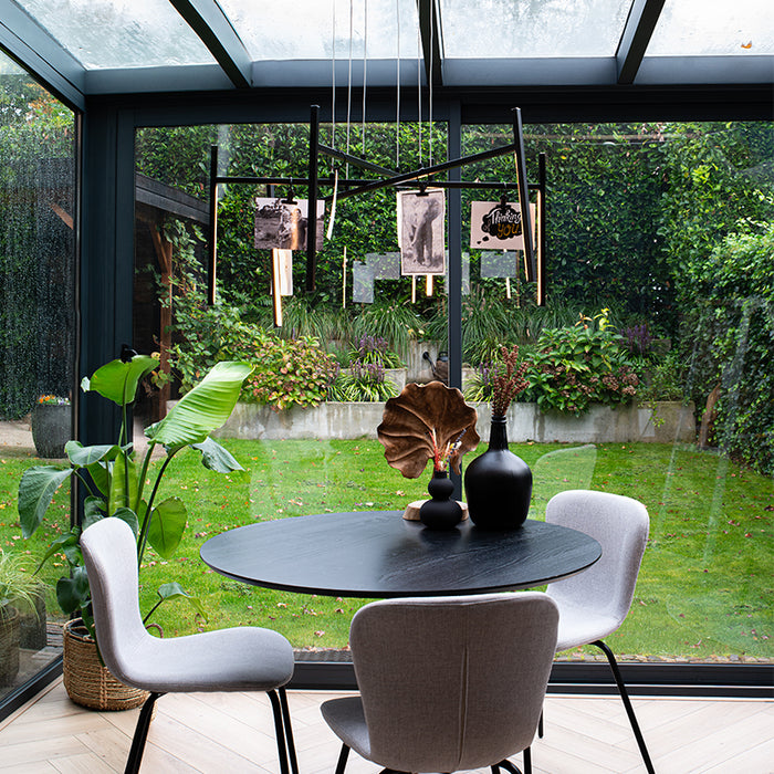 QAZQA LED Hanglamp kroon - Zwart - Design - D 89cm