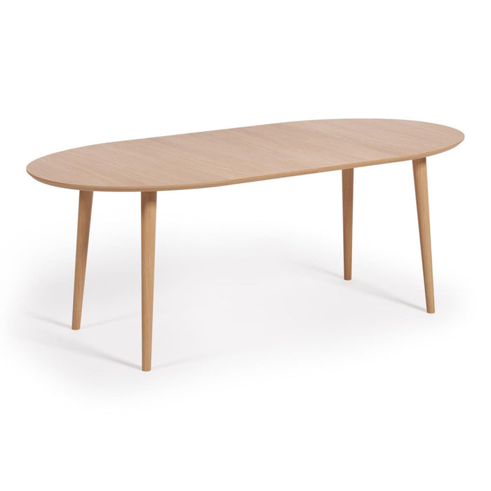 Kave Home Oqui Eettafel Uitschuifbaar Rond - 120/200 x 90 cm - Eiken
