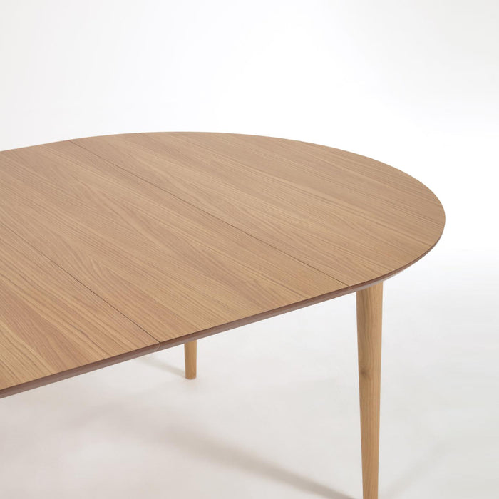 Kave Home Oqui Eettafel Uitschuifbaar Rond - 120/200 x 90 cm - Eiken