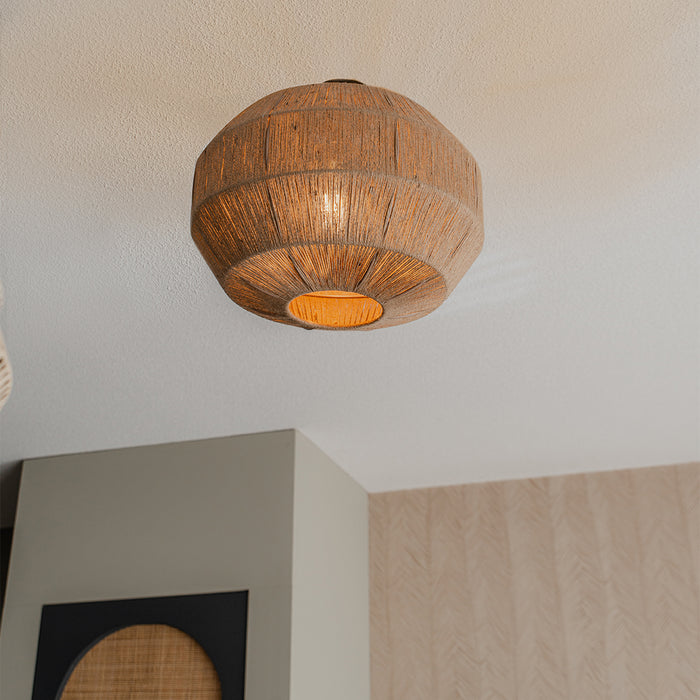 QAZQA Oosterse plafondlamp zwart met touw - Riki