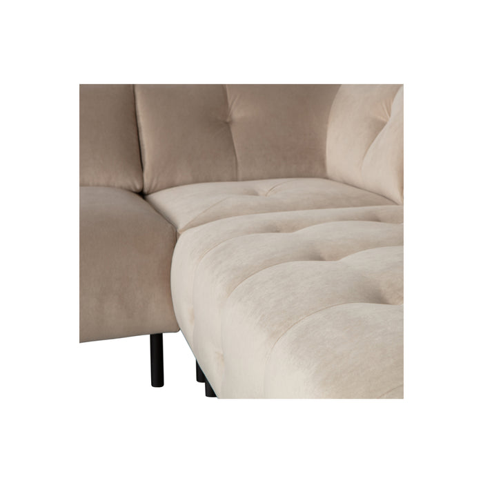 WOOOD Lloyd Hoekbank Links - Fluweel - Champagne