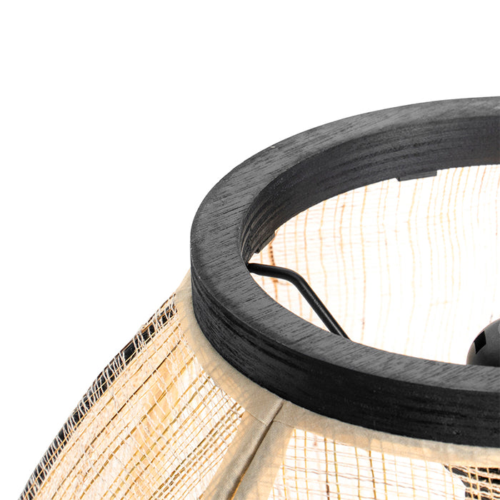 QAZQA Oosterse hanglamp bruin stof 35 cm - Rob