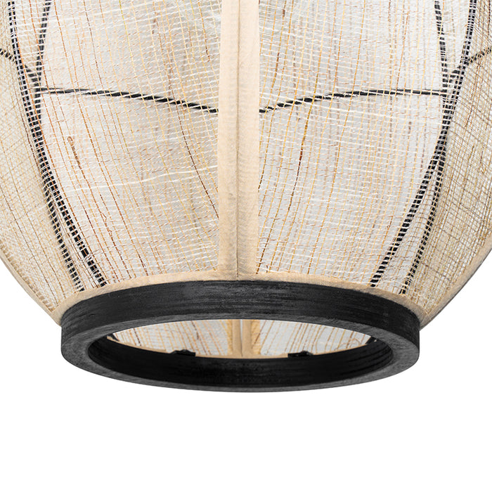 QAZQA Oosterse hanglamp bruin stof 35 cm - Rob