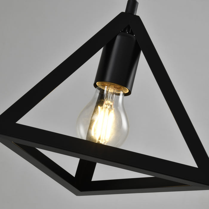 QUVIO Hanglamp met metalen frame driehoek zwart - QUV5151L-BLACK