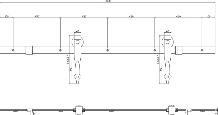 Intersteel Schuifdeursysteem Classic mat zwart