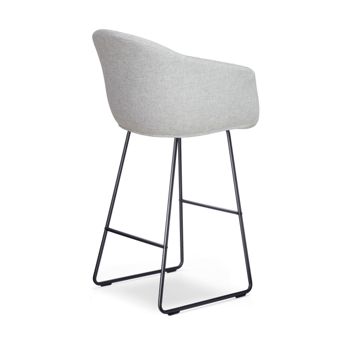 Nolon Nino-Otis Barkruk Lichtgrijs - met Armleuning - Zwart - 75 cm