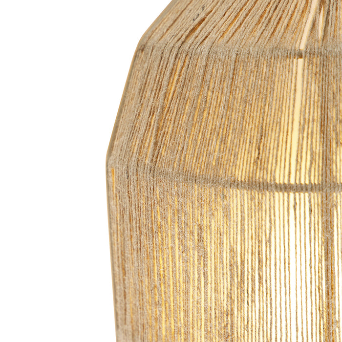 QAZQA Oosterse wandlamp zwart met jute touw - Riki