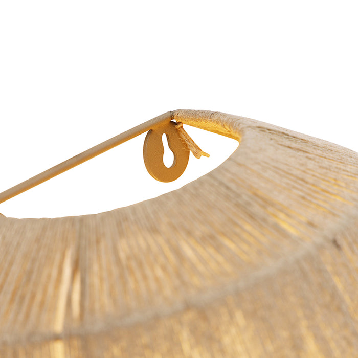 QAZQA Oosterse wandlamp zwart met jute touw - Riki