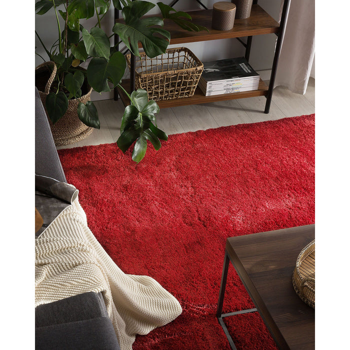 Beliani - EVREN - Shaggy vloerkleed - Rood - 200 x 300 cm - Polyester