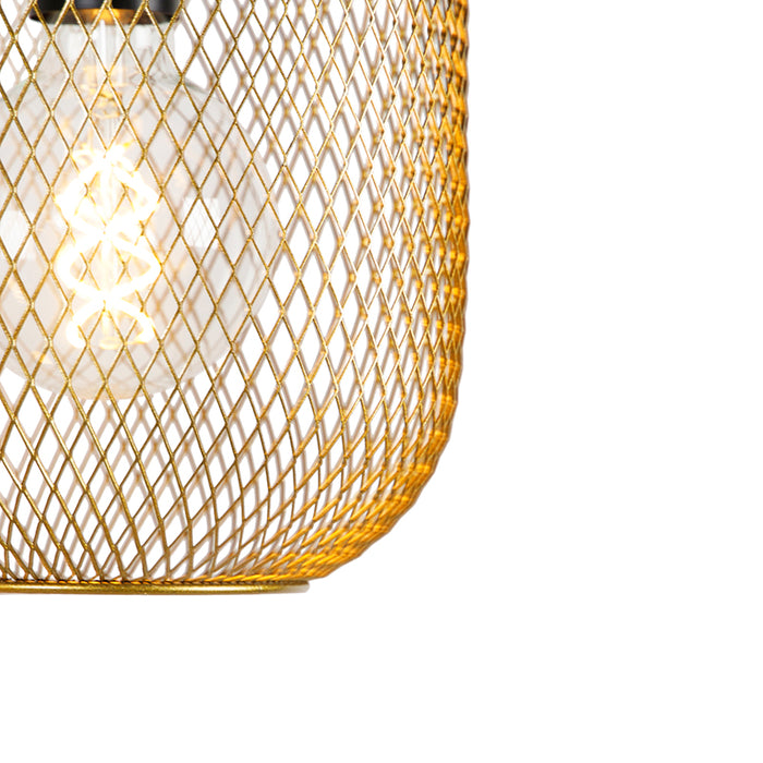QAZQA Art Deco hanglamp goud 45 cm 3-lichts - Bliss Mesh