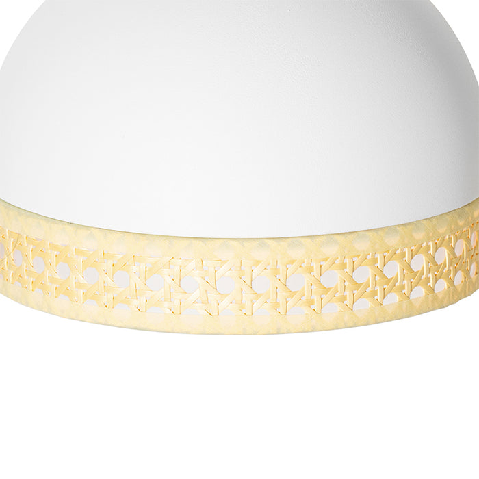 QAZQA Oosterse hanglamp wit met rotan 3-lichts - Magna Rotan