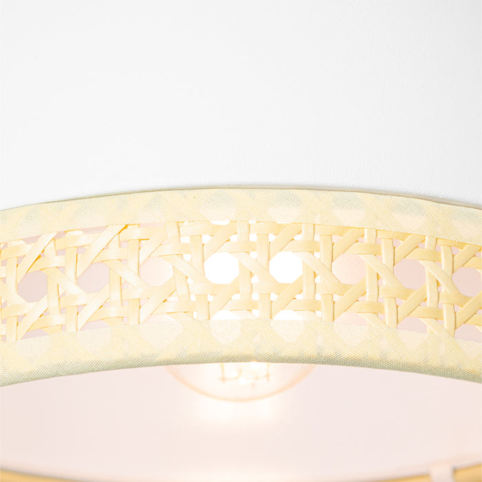 QAZQA Oosterse hanglamp wit met rotan 3-lichts - Magna Rotan