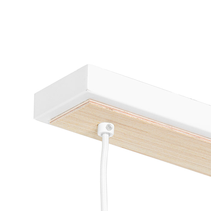 QAZQA Oosterse hanglamp wit met rotan 3-lichts - Magna Rotan