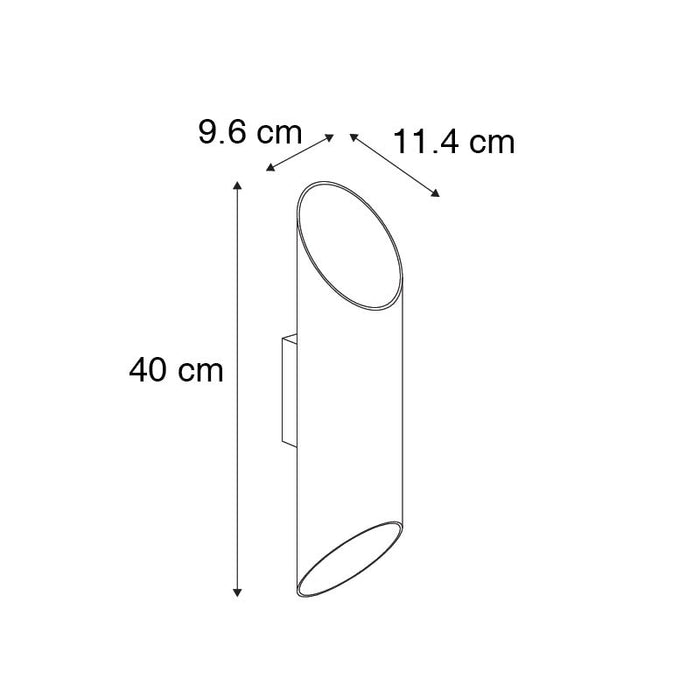 QAZQA Moderne wandlamp zwart met gouden binnenkant 9,6 cm- Organo