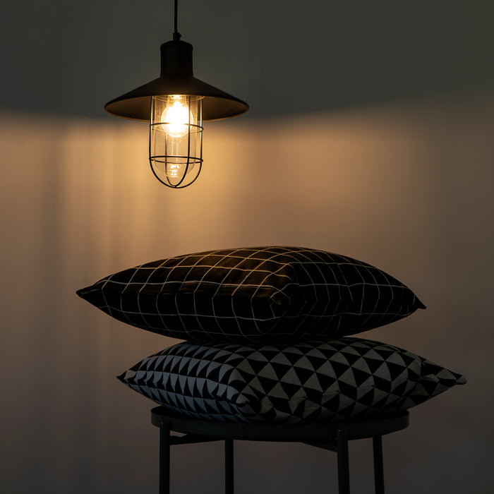 QUVIO Hanglamp metaal en glas - QUV5082L-BLACK