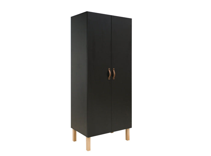 Bopita Floris 2-deurskast - Mat Zwart|Naturel