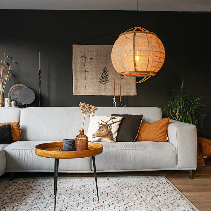 QAZQA Oosterse hanglamp bruin 58 cm - Pascal