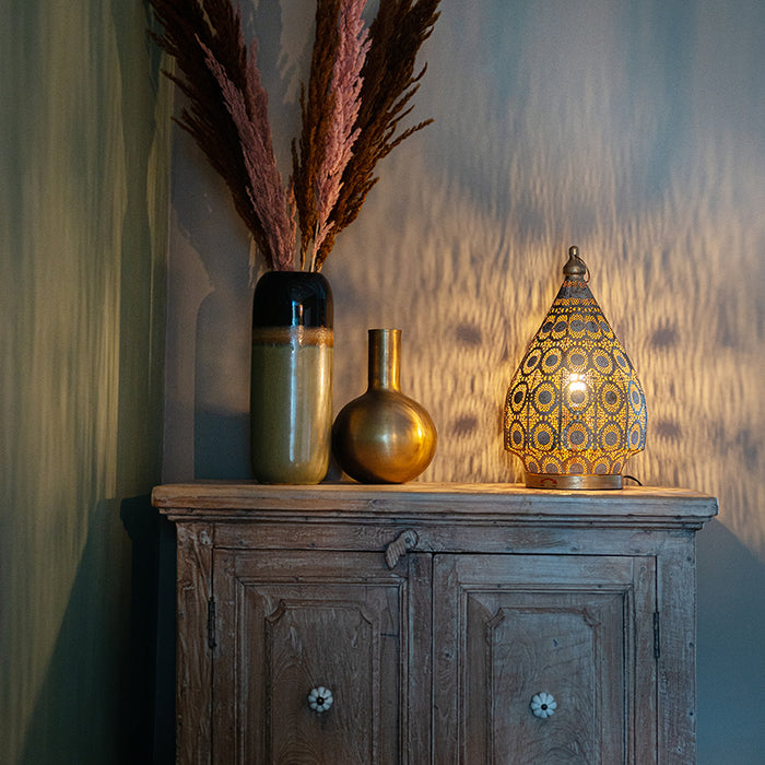 QAZQA Tafellamp mowgli - Goud|messing - Oosters - D 280mm