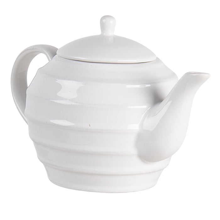 Clayre & Eef Theepot 1000 ml Wit Keramiek Rond Theekan