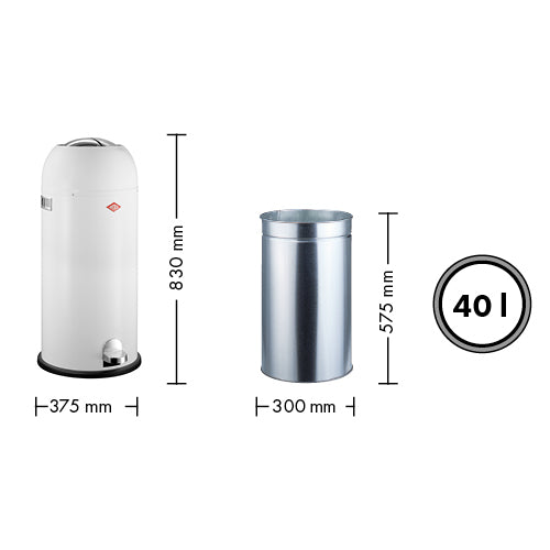 Prullenbak - Wesco Kickmaster Maxi Pedaalemmer - 40 l - Zwart