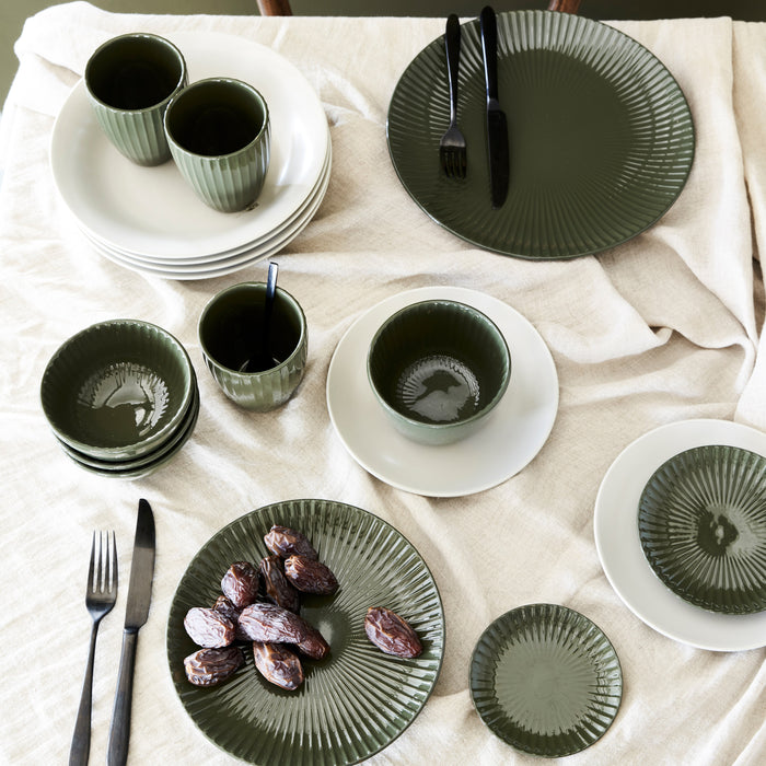 vtwonen Relievo Serviesset 16-delig - Donkergroen