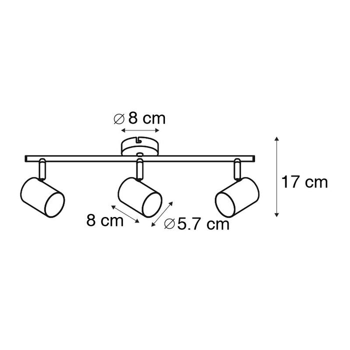 QAZQA Moderne spot zwart kantelbaar 3-lichts - Jeana