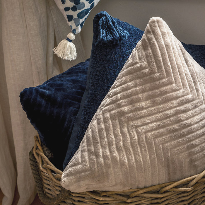 Dutch Decor - ZICO - Sierkussen zigzag 45x45 cm Pumice Stone - beige -