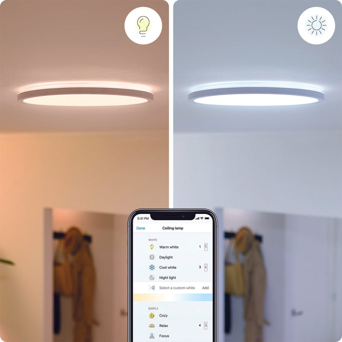 WiZ Superslim plafondlamp rond wit - Tunable White - 1x14W 1300lm 270…