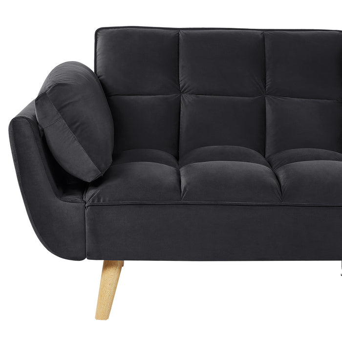 Beliani - ASBY - Slaapbank - Zwart - Fluweel