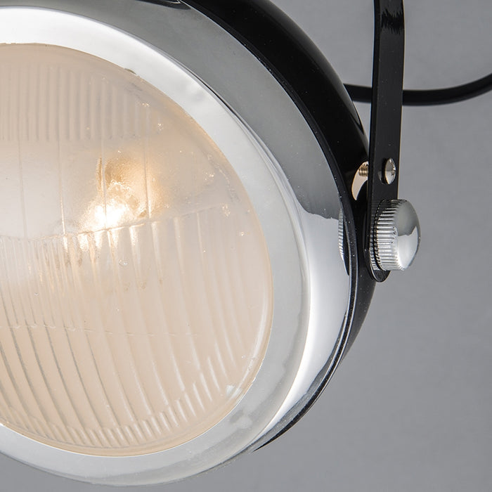 QAZQA Set van 4 wand- en plafondspots zwart verstelbaar - Biker 1