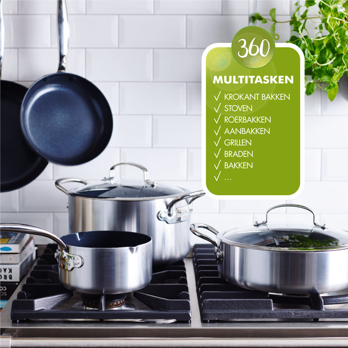 GreenPan Barcelona Evershine Hapjespan Ø 24 cm - Zilver