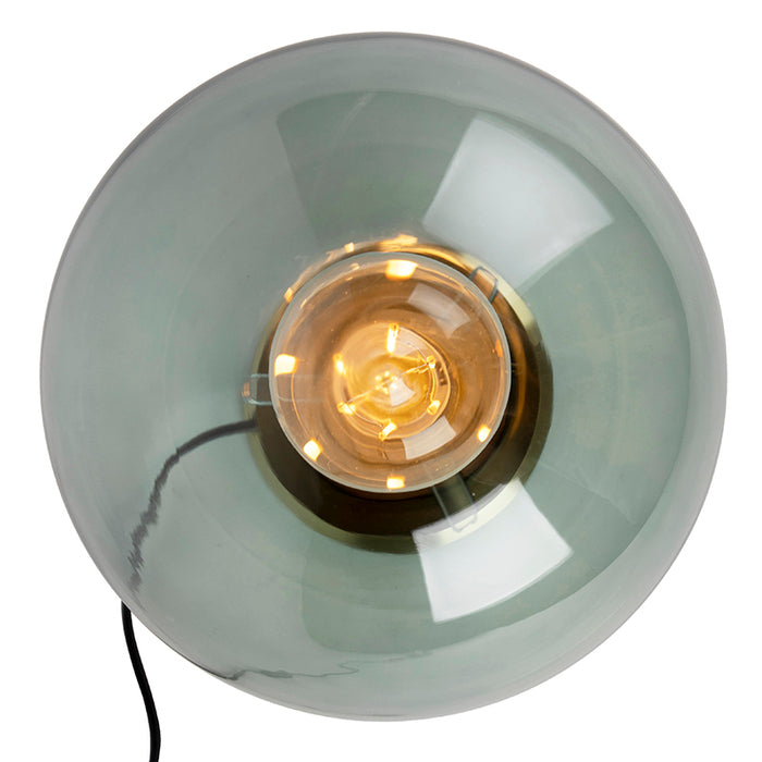 QAZQA Art deco tafellamp messing met groen glas - Pallon