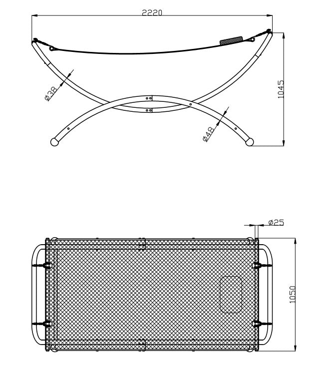 SORARA Hangmat | Ligbed met standaard Grijs