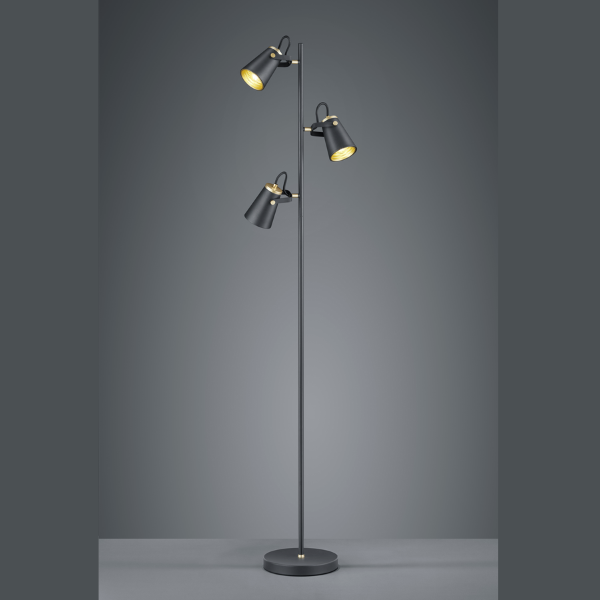 Trio Leuchten Vloerlamp industrieel - Metaal - Zwart