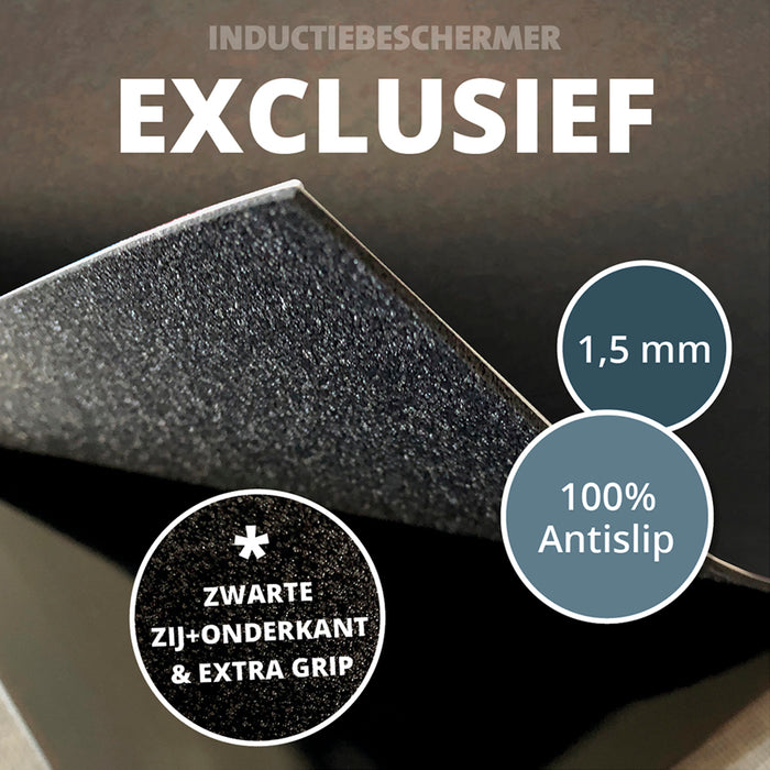 Inductie Beschermer - Exclusief - Zwart Print - 90x52 cm